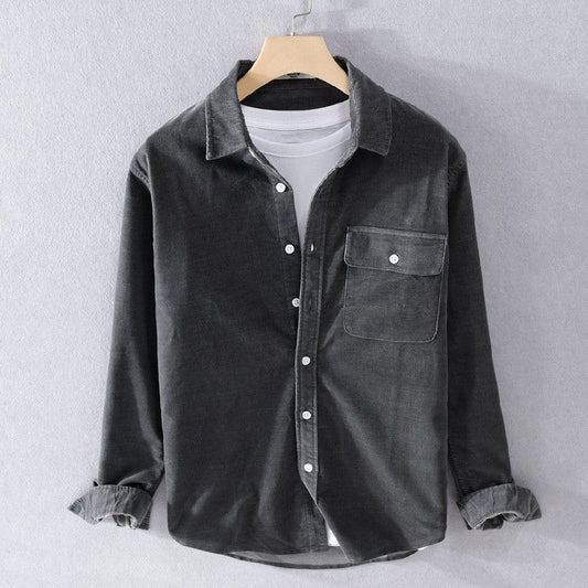 The Sutton Shirt corduroy button-up front view